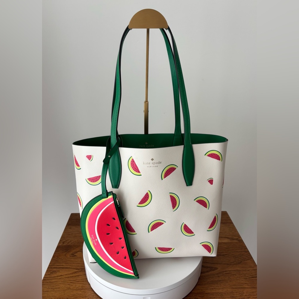 Kate Spade NWT What a Melon Reversible Watermelon Tote w/Wristlet